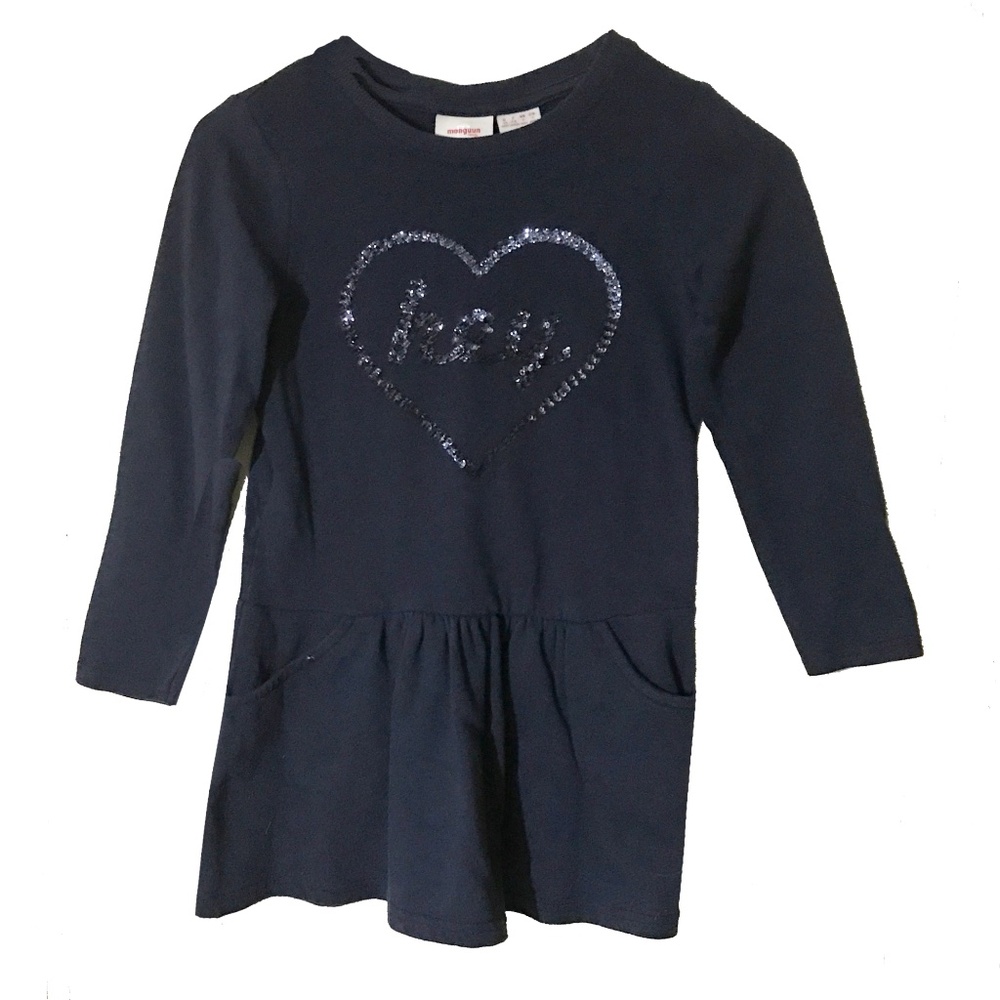 Girl's Navy "Hey" Tee Top Size 5